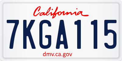 CA license plate 7KGA115