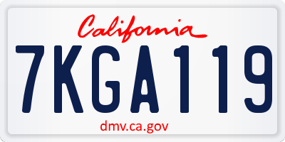 CA license plate 7KGA119