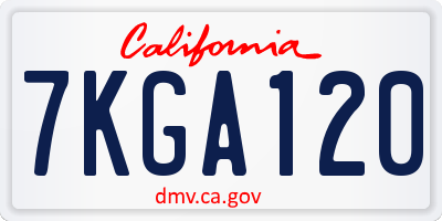 CA license plate 7KGA120