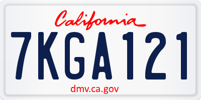CA license plate 7KGA121