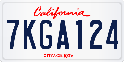 CA license plate 7KGA124