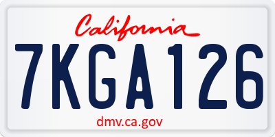 CA license plate 7KGA126