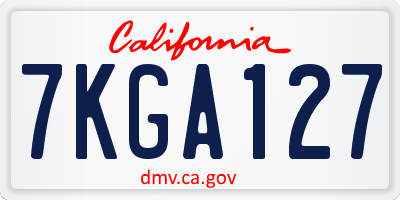 CA license plate 7KGA127
