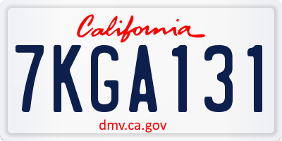 CA license plate 7KGA131