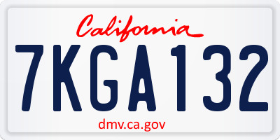 CA license plate 7KGA132