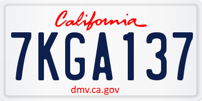 CA license plate 7KGA137