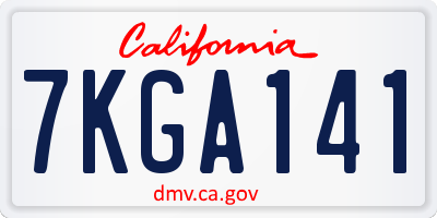 CA license plate 7KGA141