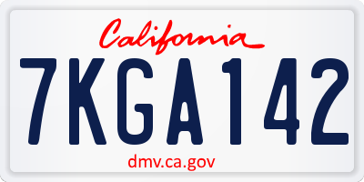 CA license plate 7KGA142