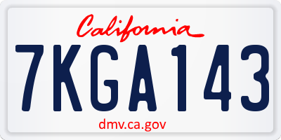 CA license plate 7KGA143