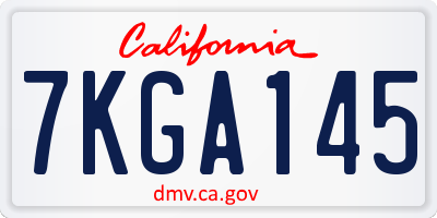 CA license plate 7KGA145