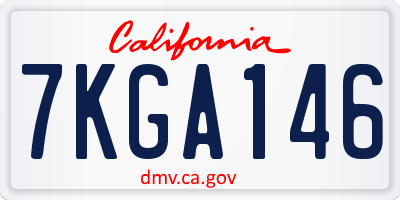 CA license plate 7KGA146