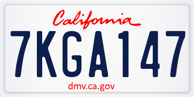 CA license plate 7KGA147