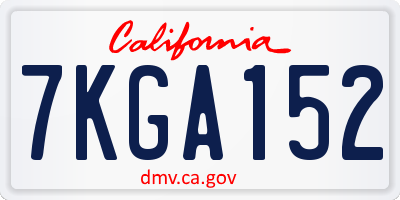 CA license plate 7KGA152