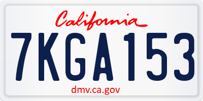 CA license plate 7KGA153