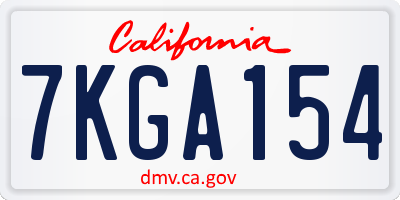 CA license plate 7KGA154