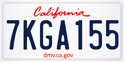 CA license plate 7KGA155