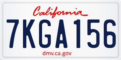 CA license plate 7KGA156