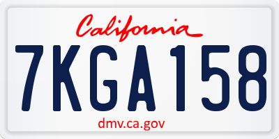 CA license plate 7KGA158