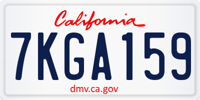 CA license plate 7KGA159