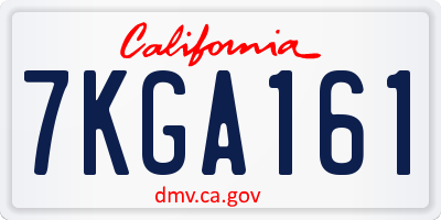 CA license plate 7KGA161