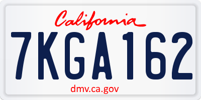 CA license plate 7KGA162