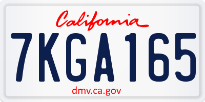CA license plate 7KGA165