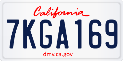 CA license plate 7KGA169
