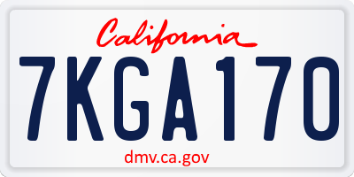 CA license plate 7KGA170