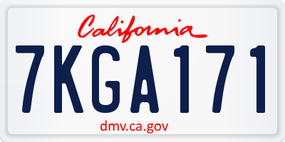 CA license plate 7KGA171