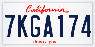 CA license plate 7KGA174