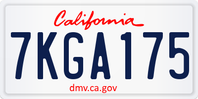 CA license plate 7KGA175