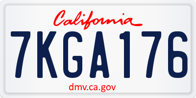 CA license plate 7KGA176