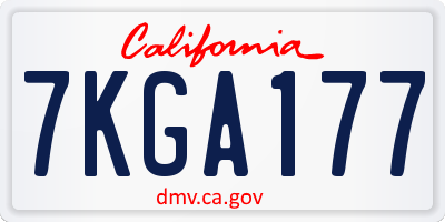 CA license plate 7KGA177