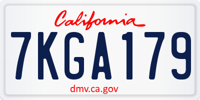 CA license plate 7KGA179