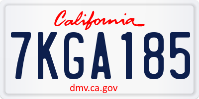 CA license plate 7KGA185