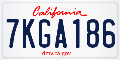 CA license plate 7KGA186