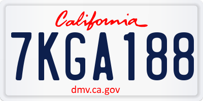CA license plate 7KGA188