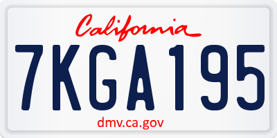 CA license plate 7KGA195