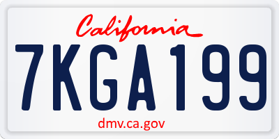CA license plate 7KGA199