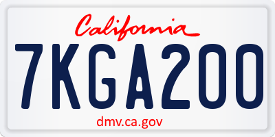 CA license plate 7KGA200
