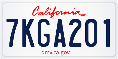 CA license plate 7KGA201
