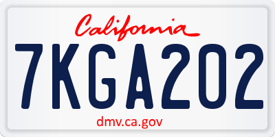 CA license plate 7KGA202