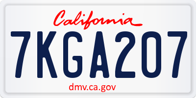 CA license plate 7KGA207