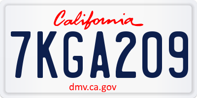 CA license plate 7KGA209