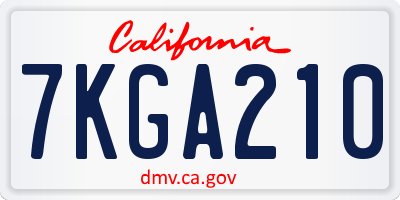 CA license plate 7KGA210