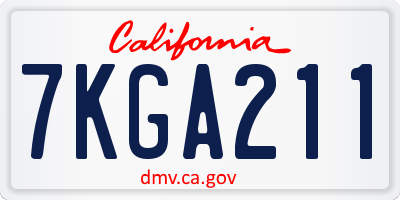 CA license plate 7KGA211