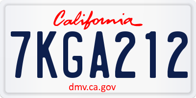 CA license plate 7KGA212