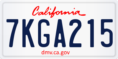 CA license plate 7KGA215