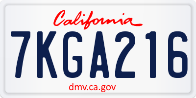 CA license plate 7KGA216