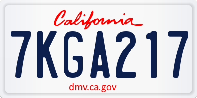 CA license plate 7KGA217